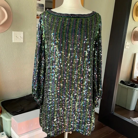 Elizabeth & James Multi Sequin Mini Dress - Picture 4 of 12